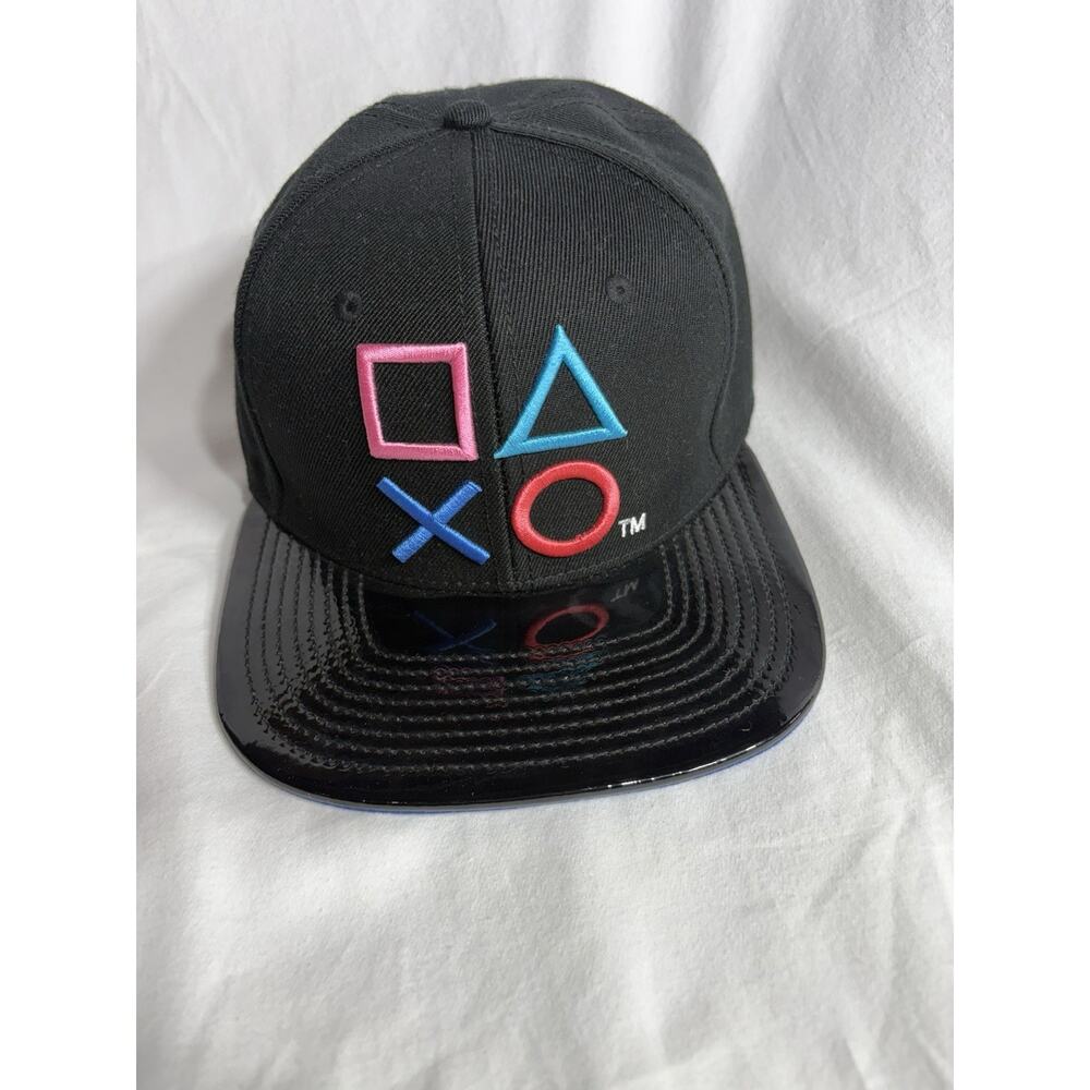 PlayStation Sony Controller Buttons Adjustable Snapback Hat / Cap Glossy Brim - Picture 2 of 4